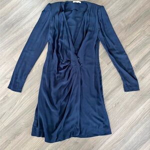 Maje Deep Blue Long Sleeve Dress
